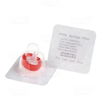 Sterile 13mm PTFE Hydrophilic Syringe Filter 0.45um with Outer Ring.